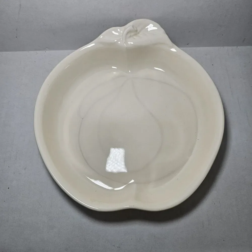 Vintage Hill Design Porcelain 1994 Apple Shaped Pie Plate Baking Dish 9 Inch